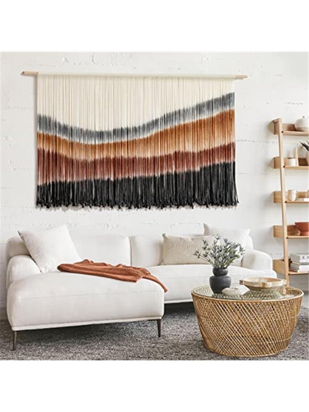 Flber Macrame Wall Hanging Macrame Wall Decor Large-Scale Tie-Dye Tapestry - Picture 4 of 7